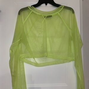Boohoo Neon Lime Sheer Crop Top